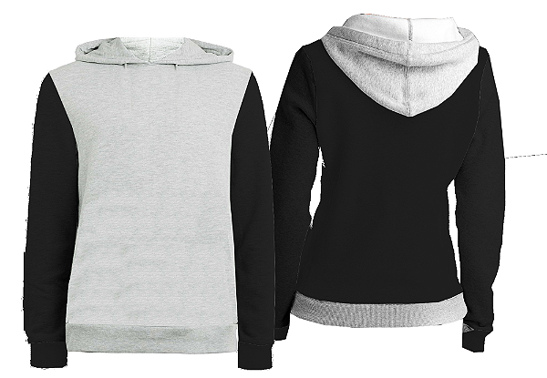 Casaco Cinza e Preto - Com estampa na Frente