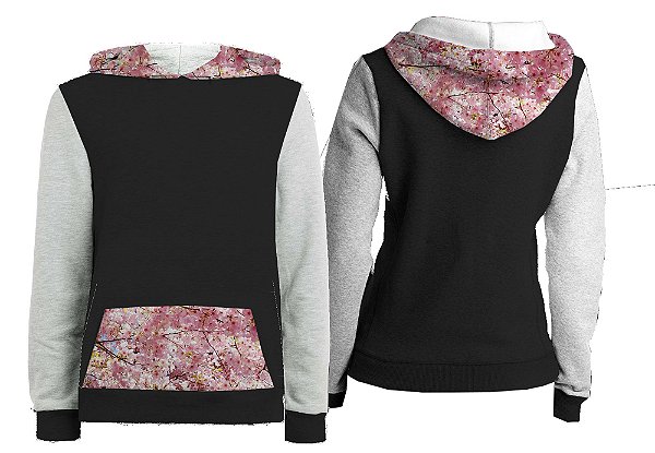 Casaco Canguru - Capuz e Bolsos Estampados. Galhos 2