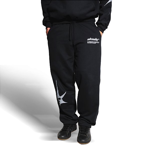 SKNDY PROGRESS 2.0 CALÇA MOLETOM RETA PRETA