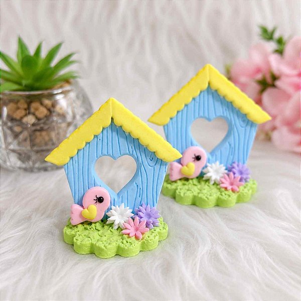 Kit Lembrancinha Casinha Jardim Encantado em Biscuit