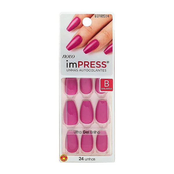 Unhas Kiss Impress Bailarina Amethyst BIPAM514BR