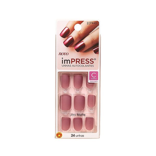 Unhas Kiss Impress Matte Classic BIP440BR