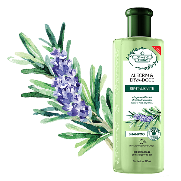 Shampoo Flores & Vegetais Alecrim & Erva-Doce 310Ml