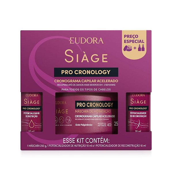 Kit Eudora Siàge Cronograma Capilar Acelerado Pro Cronology