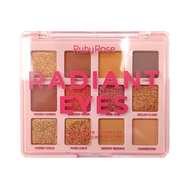 Paleta de Sombras Ruby Rose Radiant Eyes 12 Cores HBE2201