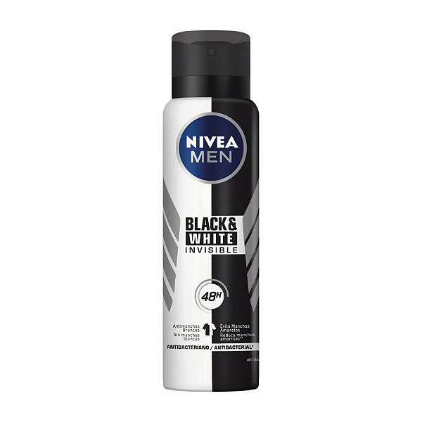 *Desodorante Nivea Men Aerosol Invisible B&W 150Ml