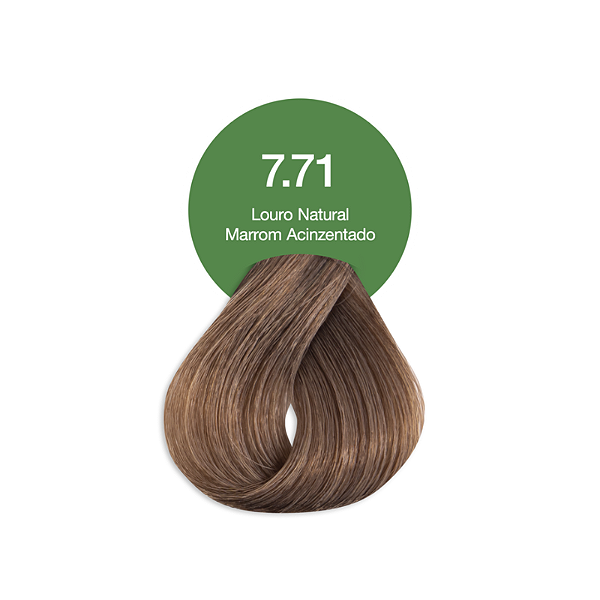 Coloração Acquaflora Vegana 7.71 Louro Natural Marrom Acinzentado
