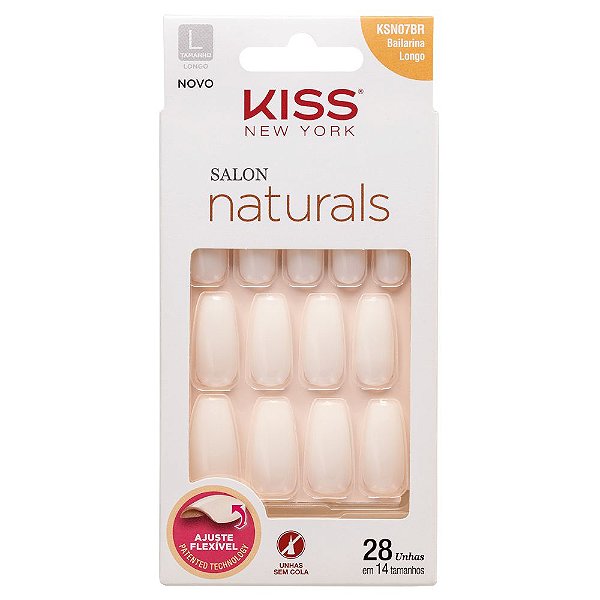 Unhas Kiss Salon Natural Bailarina KSN07BR