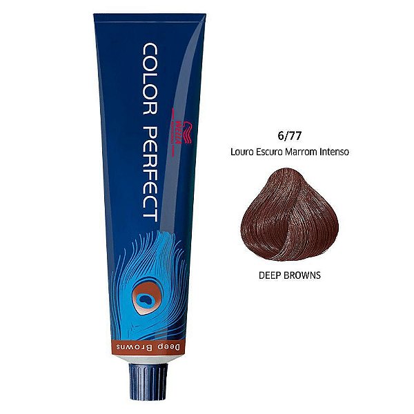 Coloração Wella Color Perfect 6/77 Louro Escuro Marrom Intenso