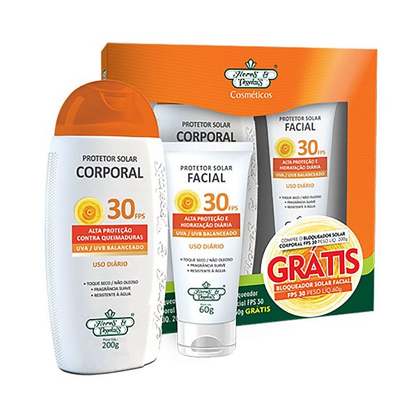 Kit Protetor Solar Corp+Facial Flores & Vegetais Fps30