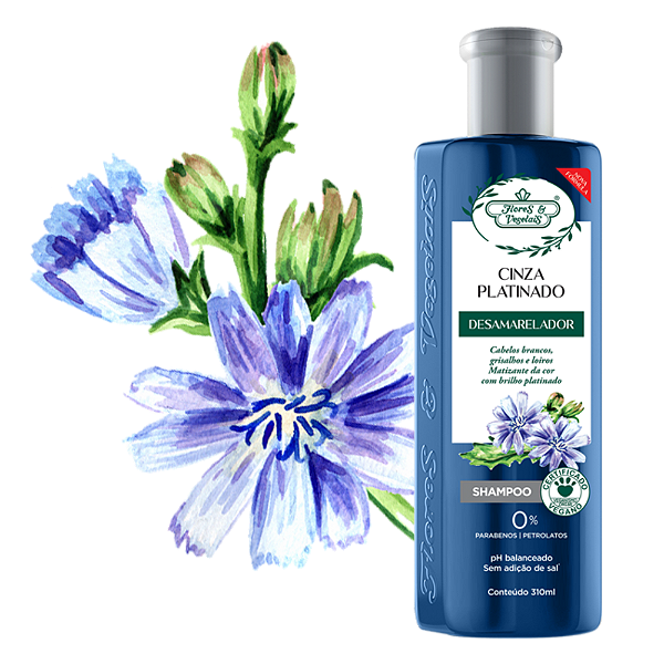 Shampoo Flores & Vegetais Cinza Platinado Matizador 310Ml