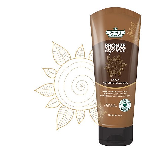 Loção Autobronzeadora Bronze Express SEM SOL Flores & Vegetais 120g