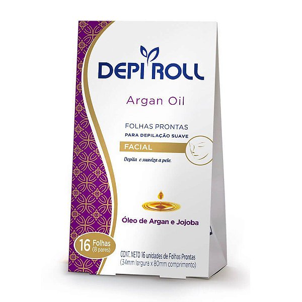 Folhas Prontas Depi Roll Facial Argan C/16