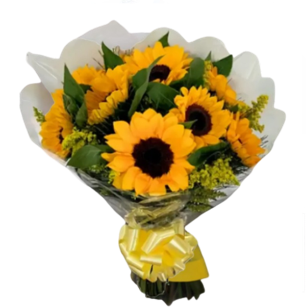 114 - Buquê 6 girassóis no celofane