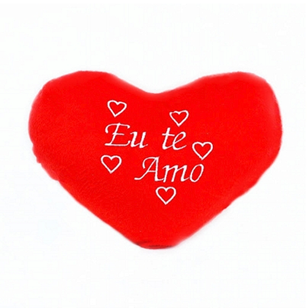 205 - Coração de pelucia com frase