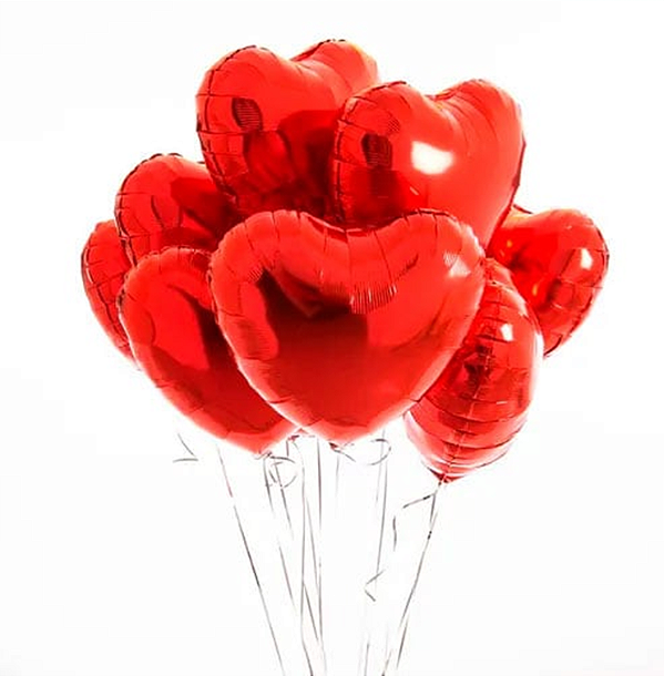 201 - Balões coração metalico