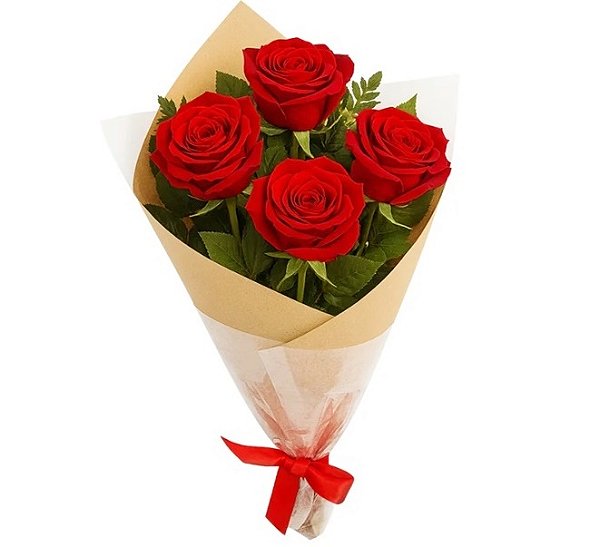 1033 - Arranjo com 4 rosas vermelhas