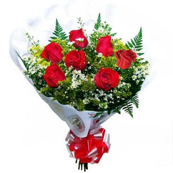 102 - Buquê com 7 rosas