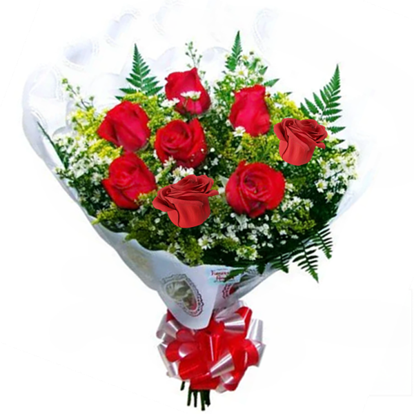103 - Buquê com 8 rosas