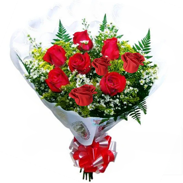 104 - Buquê com 9 rosas