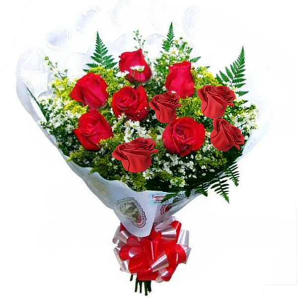 105 - Buquê com 10 rosas