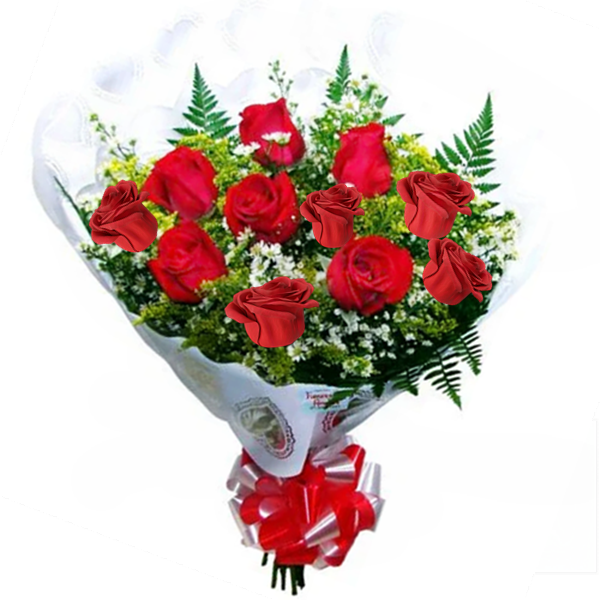 106 - Buquê com 11 rosas