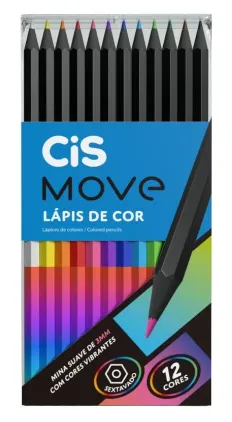 Lápis de Cor CiS Move Kit c/ 12 Un