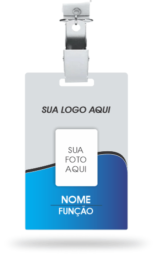 Crachá Personalizado em PVC 0,75mm Colorido frente e verso branco