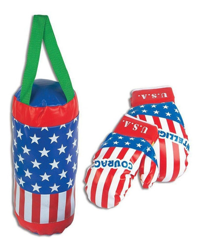 Kit Completo De Boxe Campeões Americano Infantil Com Luvas