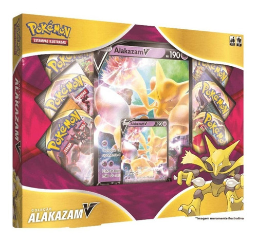 Box Pokémon Coleção Alakazam V Copag Cards Cartas Português