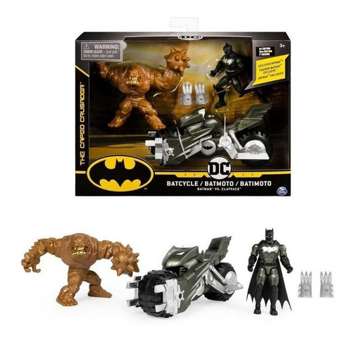 Boneco Conjunto Batman Vs Clayface Batcycle Batmoto 1 Edição