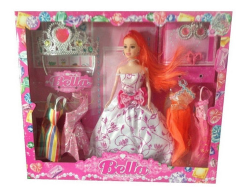 Boneca Bella Fashion Doll Com Coroa E Acessorios Sotido