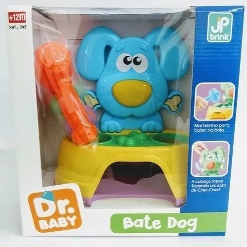 Brinquedo Bate Dog Didático Infantil 26cm - Azul