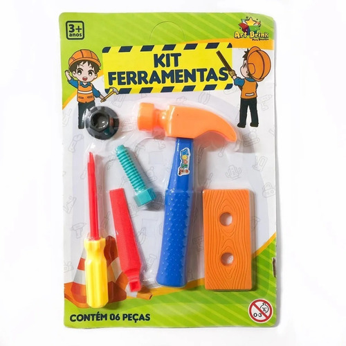 Kit Ferramentas Infantil De Brinquedo C/ 6 Peças Martelo