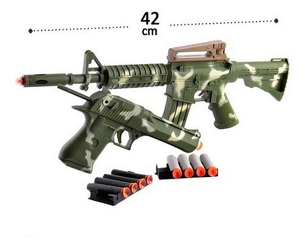 Kit Com Duas Armas Brinquedo Crianças Lança Dardos Infantil