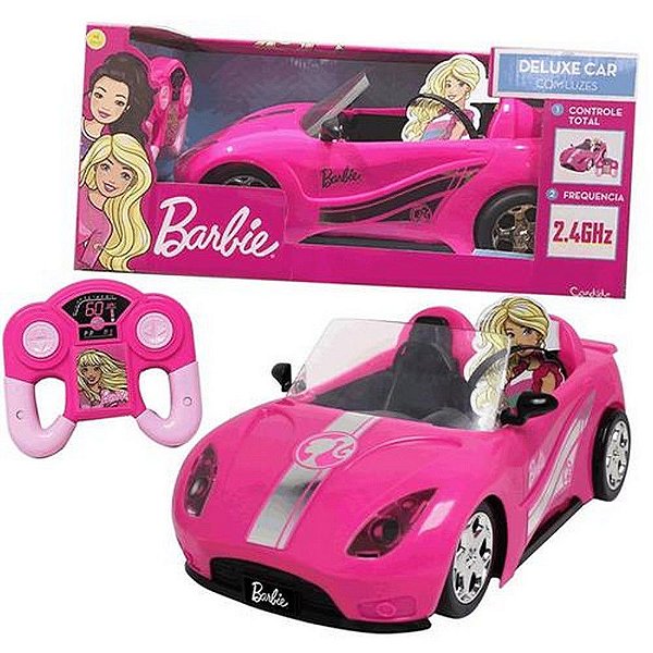 Carro Conversível Da Barbie De Controle Remoto Rosa De Luxo
