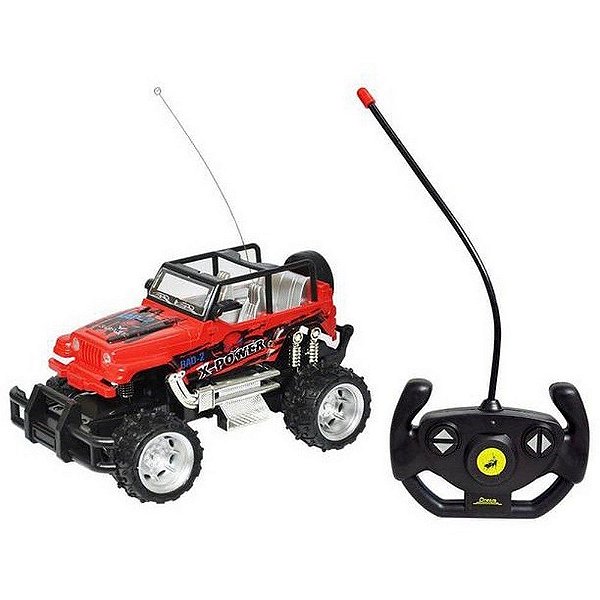 Carro De Controle Remoto Jipe 4x4 - Champion Radical 1:24 Vermelho