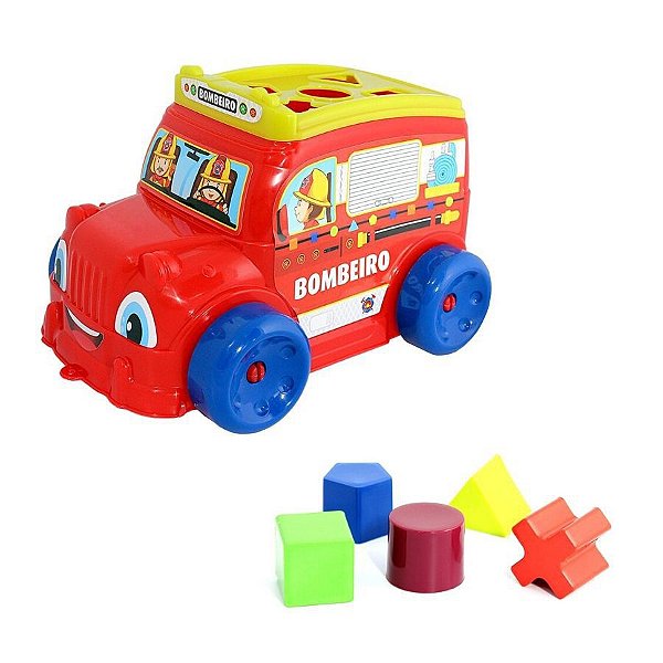 Brinquedo Educativo Caminhão Didático Com Blocos De Encaixar Sortido