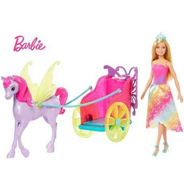 Boneca Barbie Dreamtopia Princesa Com Carruagem Encantada
