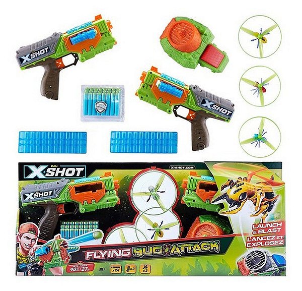 Kit De Arminha Lançador De Dardos X-shot Flying Bug Attack