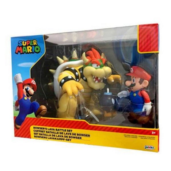 Boneco Super Mario Vs Bowser Batalha De Lava Articulado