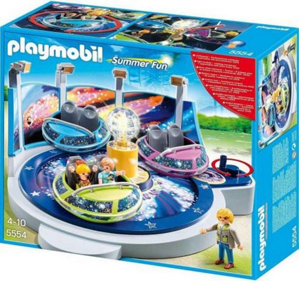 Boneco Cenario Playmobil Parque De Diversões Nave Giratória