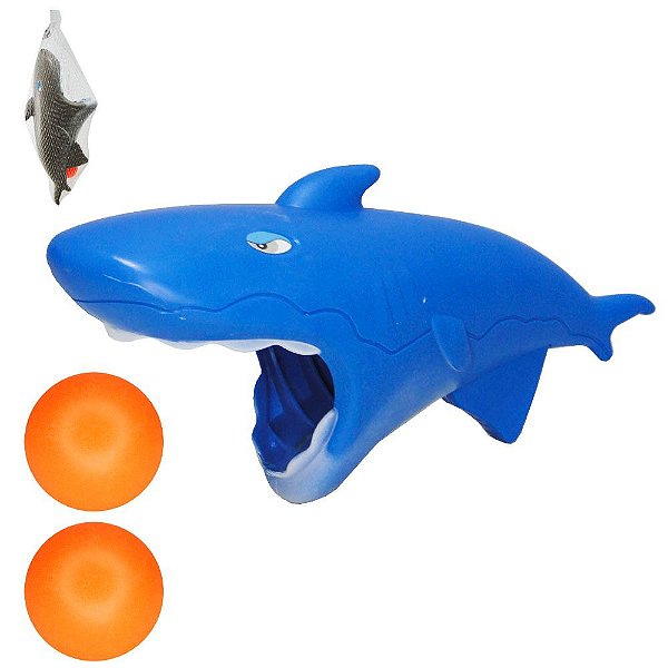 Brinquedo Lança Lançador De Bolas Tubarão