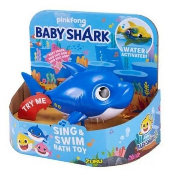 Brinquedo Para Banho Robô Alive Baby Shark Nada De Verdade azul