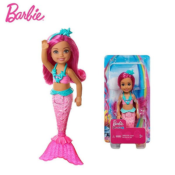 Barbie Sereia Loira com Cauda Rosa - Mattel 