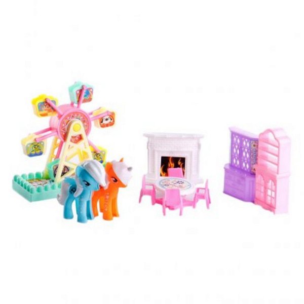 Kit Mini Playground Com 10 Peças Reino Encantado Ponny Magic