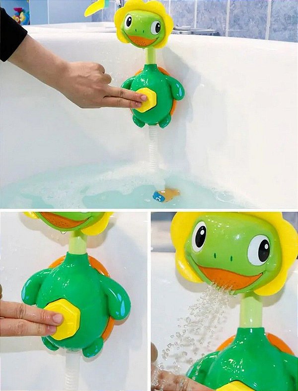 Brinquedo Hora Do Banho Divertido Tartaruga Bebês Sair Agua
