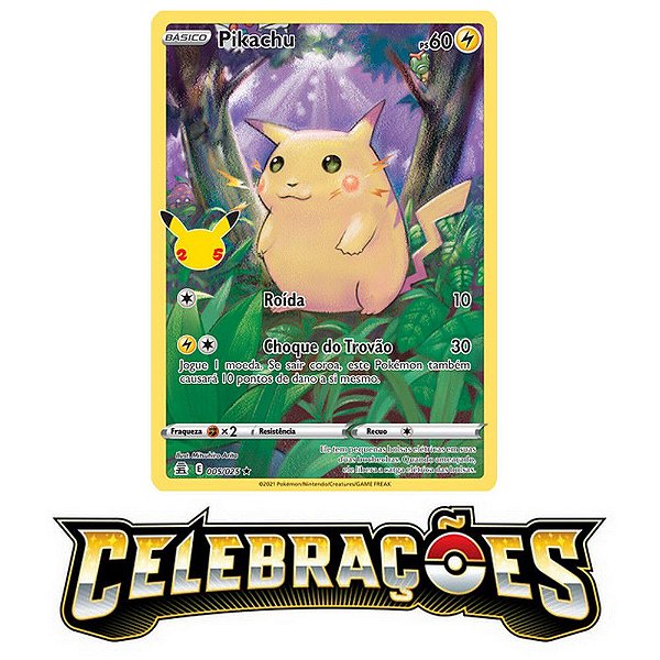 Carta Pokémon Pikachu (005/025) - Full Art - Celebrações