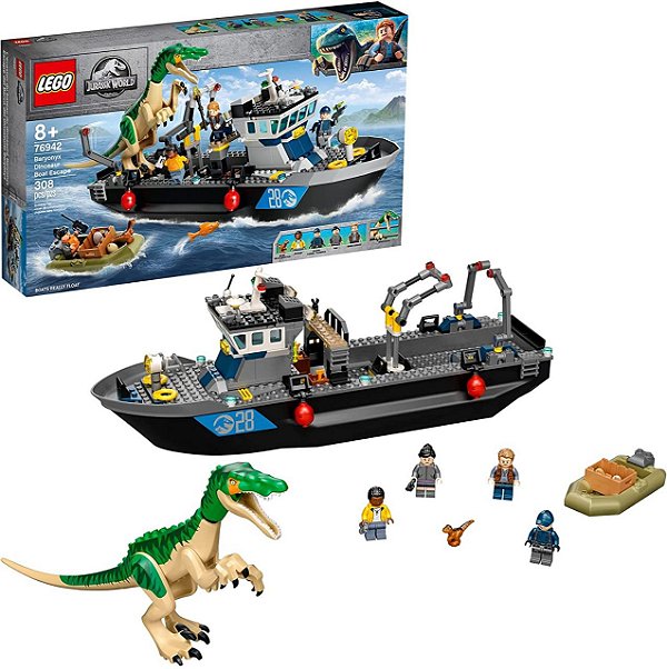 Lego Jurassic World Fuga De Barco Dinossauro Baryonyx 308 Pç