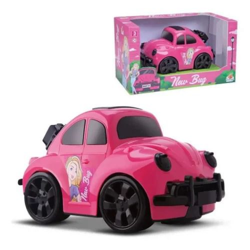 Carrinho Carro Brinquedo New Buggy Rosa Ride Star 21 Cm